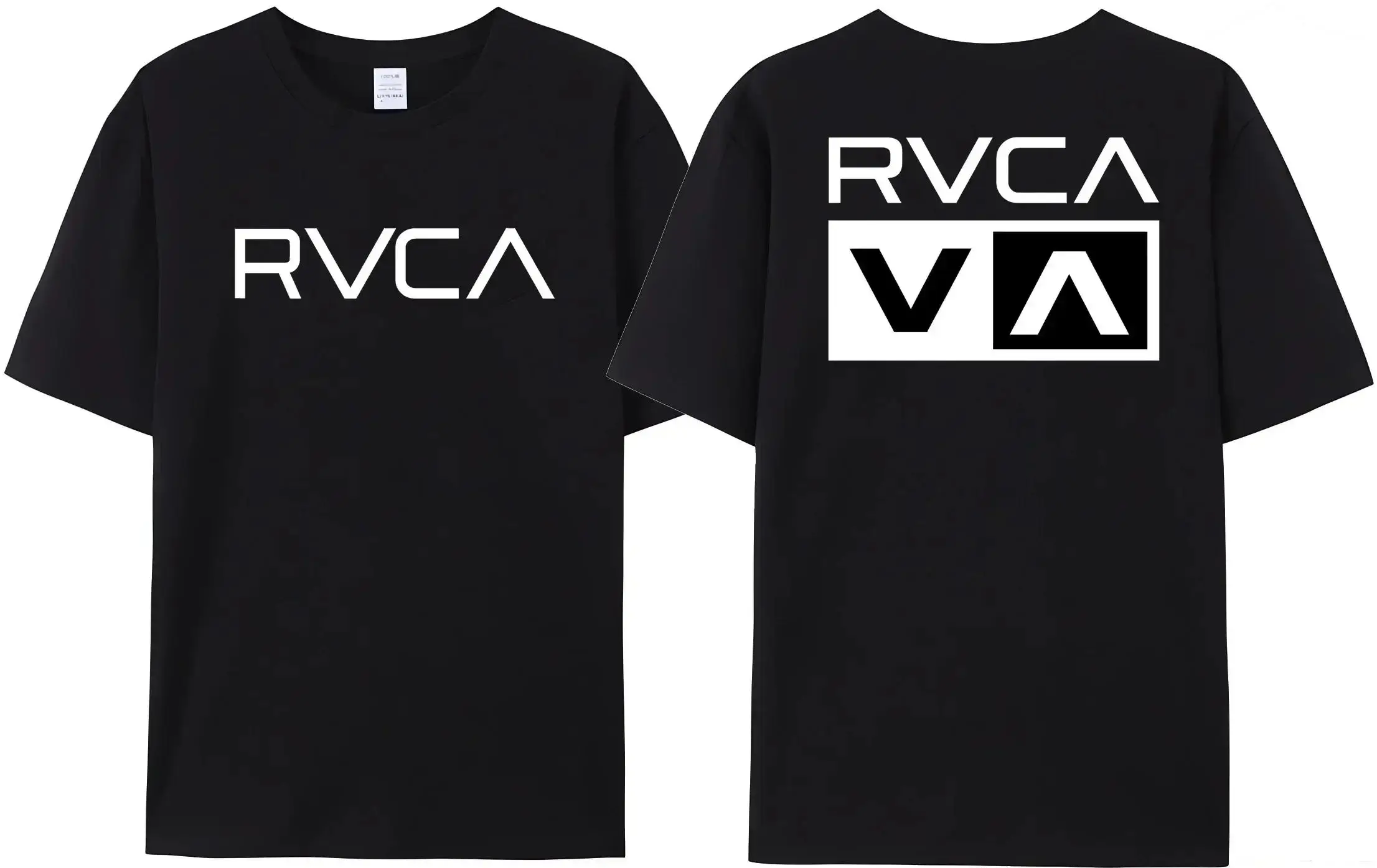 RVCA T Shirt Men Women Black Tee Summer Cotton Tshirt Oversized Short Sleeve Fashion Design Brand T-shirt Top Streetwear Clothes