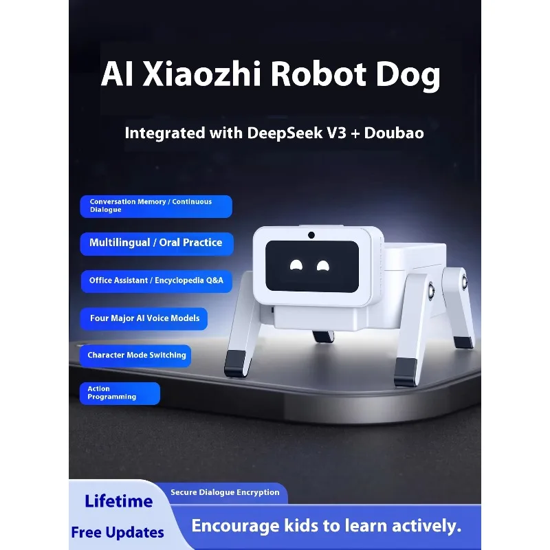 

machine human dog high-tech toy voice chat significant other small intelligent robot male and female AI education children