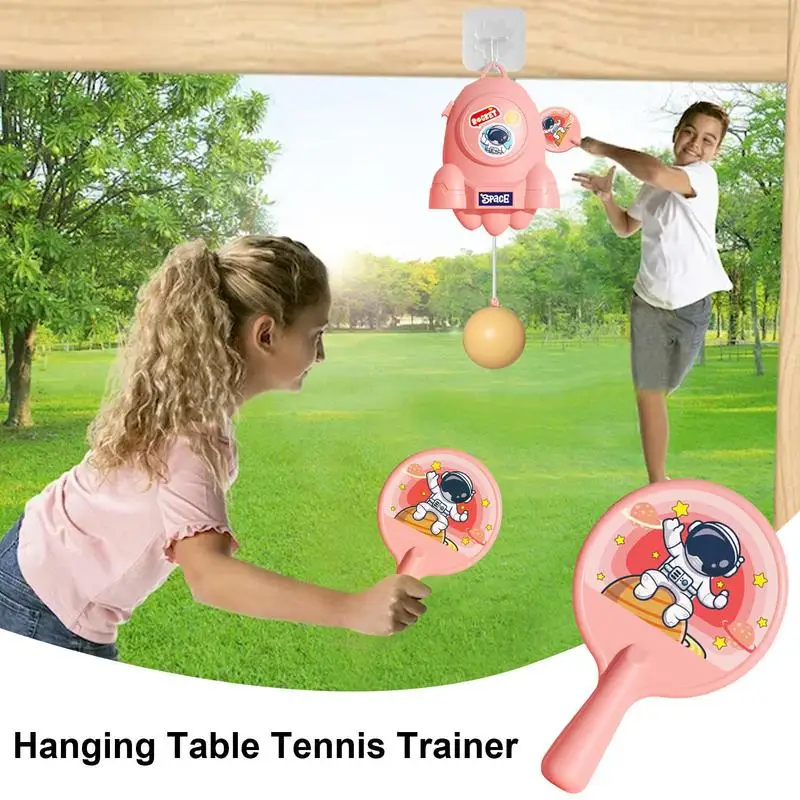 Hangings Table Tennis Trainer Kit Ping Pong Exerciser Hangings Paddle Set Adjustable Hangings Table Tennis Trainer Set For Kids