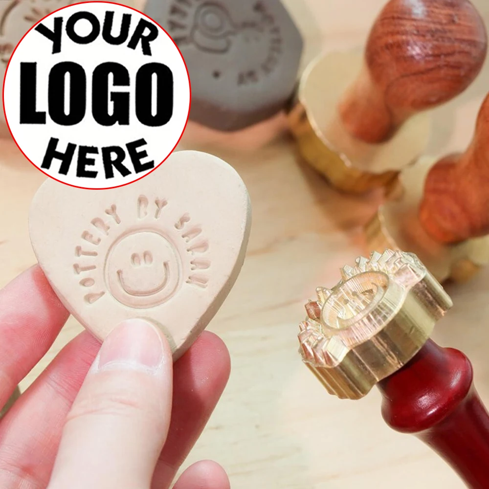Custom Logo Copper Ceramic Stamp for Pottery & Polymer Clay Personalized Signature -(2.5cm- 5cm) Ceramic Stamp for Pottery Seals