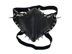 Steam Gear Gothic Punk ROCK AND ROW Performance Hip Pop Gearwheel Long Rivet Cool Black Mask