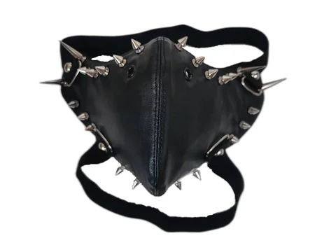 Steam Gear Gothic Punk ROCK AND ROW Performance Hip Pop Gearwheel Long Rivet Cool Black Mask