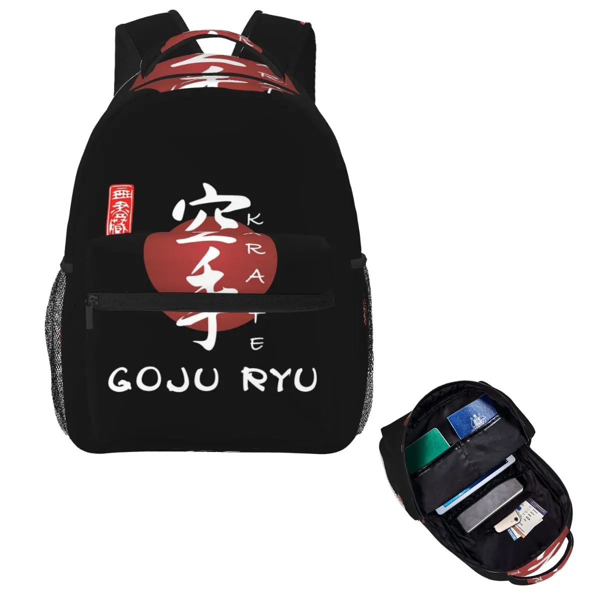 Budo Soul Karate Spirit Martial Arts Student Backpack School Bag Hiking Daypack for Boys Girls Fashion Bookbag Shoulder Bags