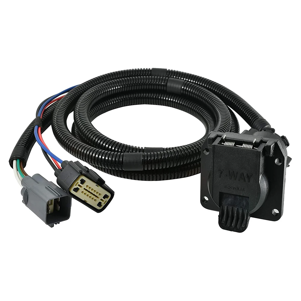 

56070 7-Foot Vehicle-Side Truck Bed 7Pin Trailer Wiring Harness Extension for Chevrolet Dodge Ford GMC Nissan Ram Toyota