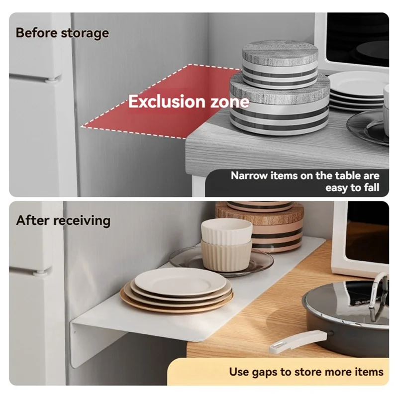 VOFUN-The Refrigerator Side Extension Board Non-Punching Magnetic Absorption Table Shelf Magnetic Absorption 40X20cm