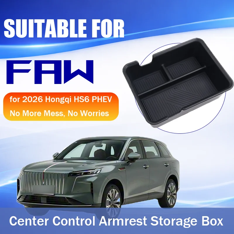 Suitable for 2026 Hongqi HS6 PHEV central console armrest box storage box