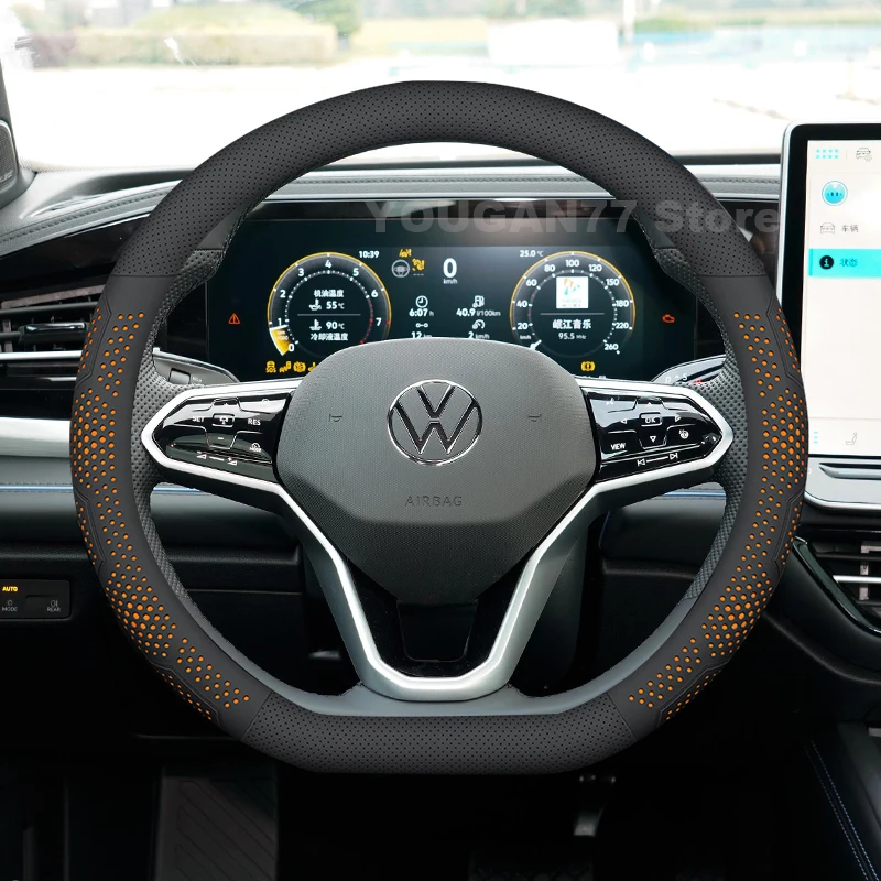 

Leather Car Steering Wheel Cover For Volkswagen Passat b6 b7 b8 2026 2021-2025 Ultra Thin Auto Steering Wheel Accessories