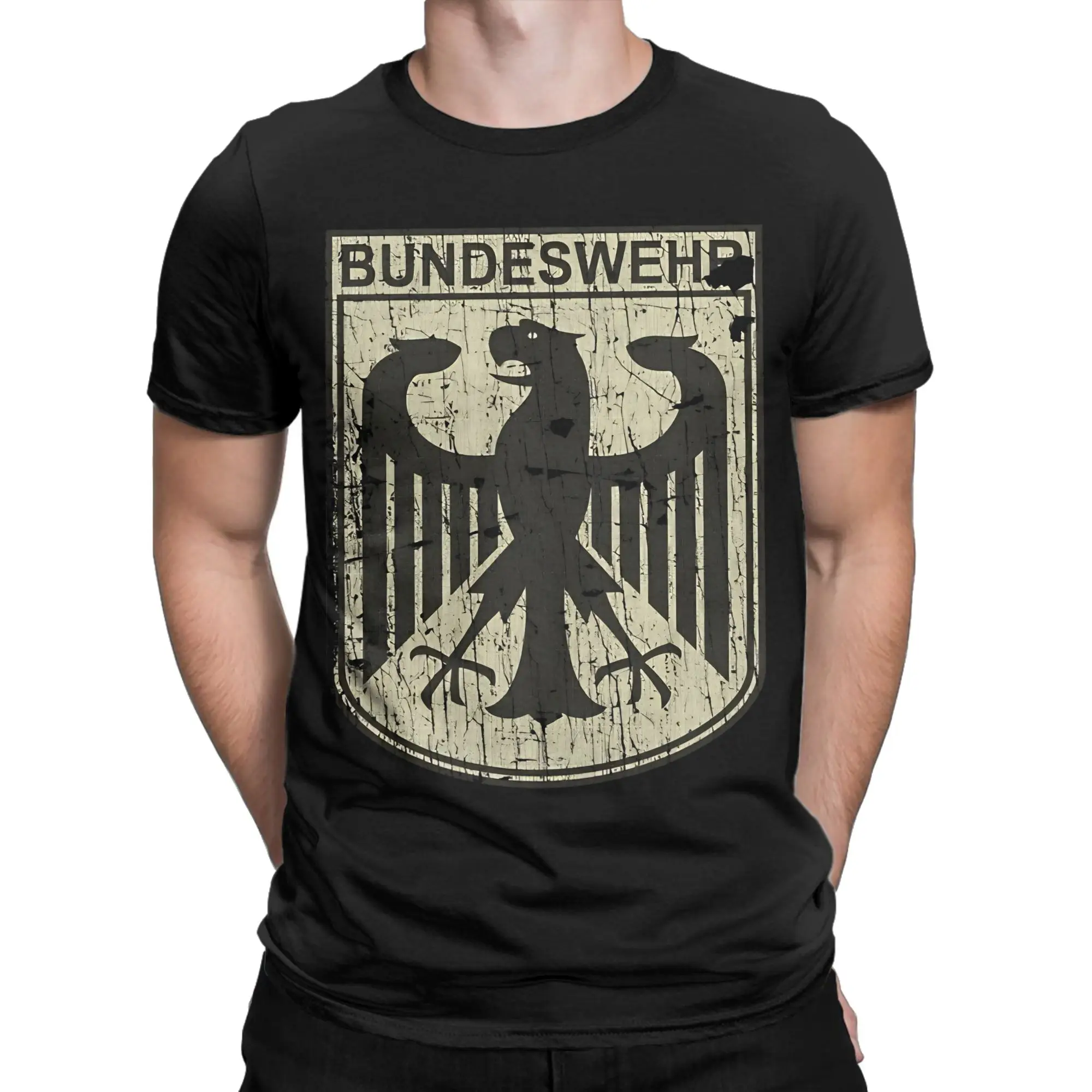 Federal Defense Forces of Germany German Eagle  T Shirts for Men 100% Cotton T-Shirt Round Collar Tee Shirt Short Sleeve Tops