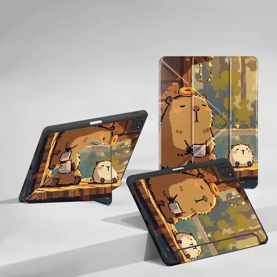 Tablet Case For iPad Air 4 5 M3 M2 1 2 M4 11inch Pro 2025 Mini 6 7 Pro 11th 10th 9th 8th 7th 12.9inch Holder Cover Capybara