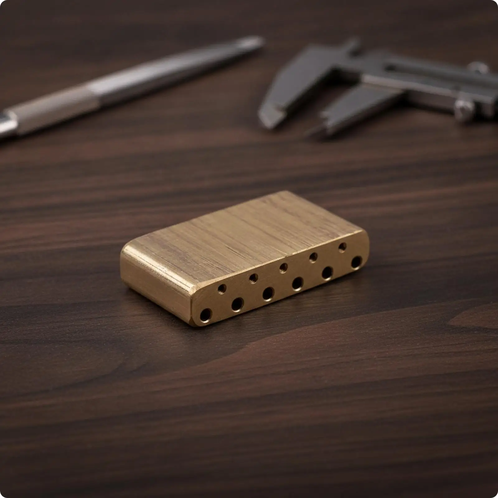 Brass Bridge Component for Classical Guitar No Holes Design Low Profile Hardware for Instrument Repair Custom Guitar Builds and