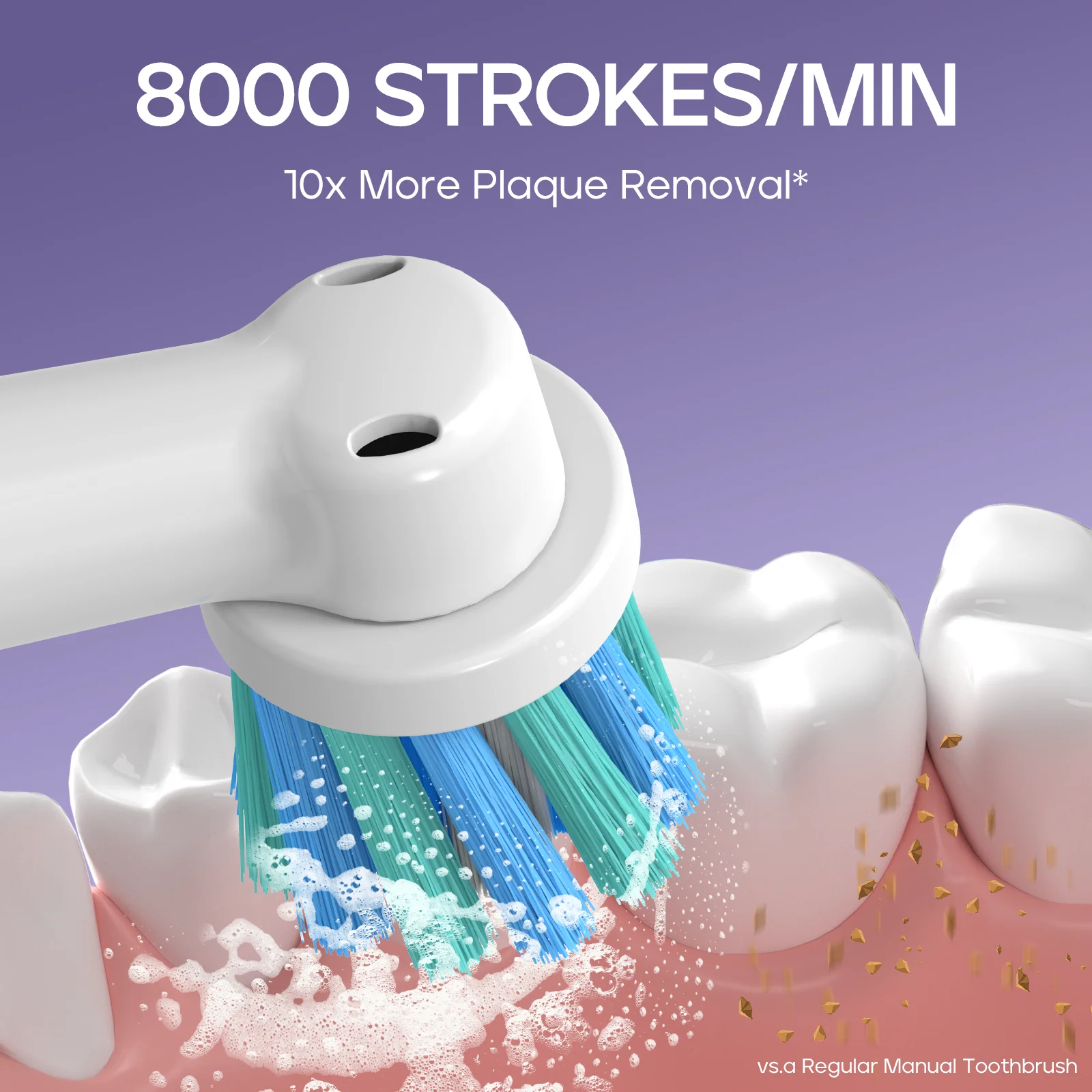 Seago Rotating Electric Rechargeable Toothbrush Teeth Cleaning with 8 Brush Toothbrush Heads 5 Modes Portable Smart Timer image 2