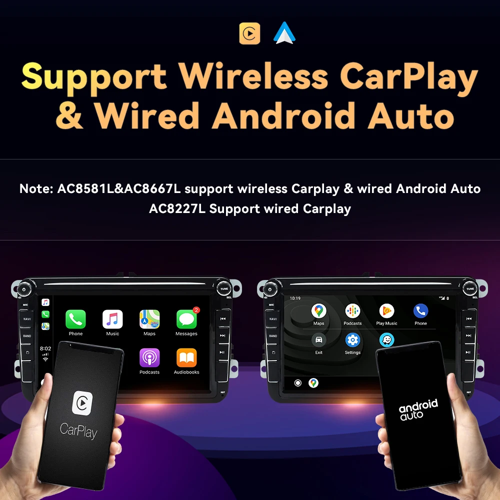 Wireless Carplay Android Auto Radio for Volkswagen VW Passat B6 B7 CC Tiguan Touran GOLF POLO Car Multimedia GPS 2din Autoradio