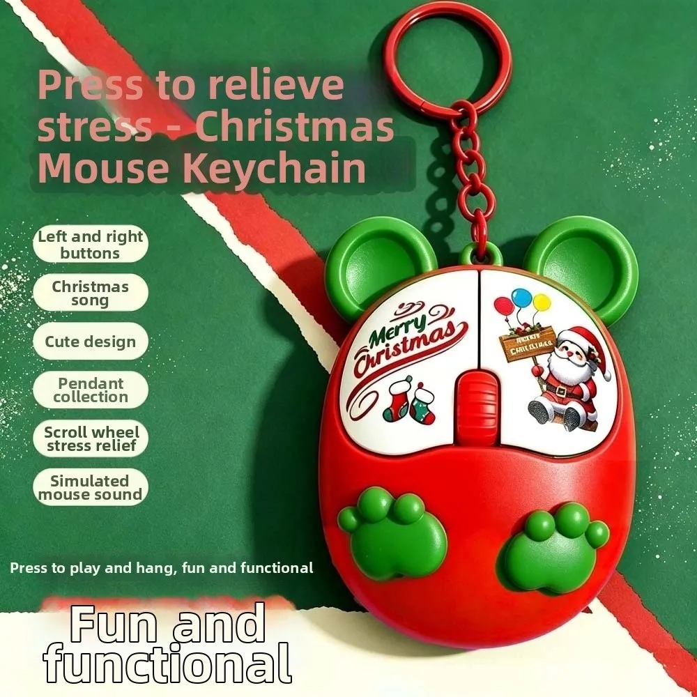 Light-emitting Glowing Christmas Key Chain Auditory-feedback Pocket-sized Light Up Sounding Sturdy Entertaining