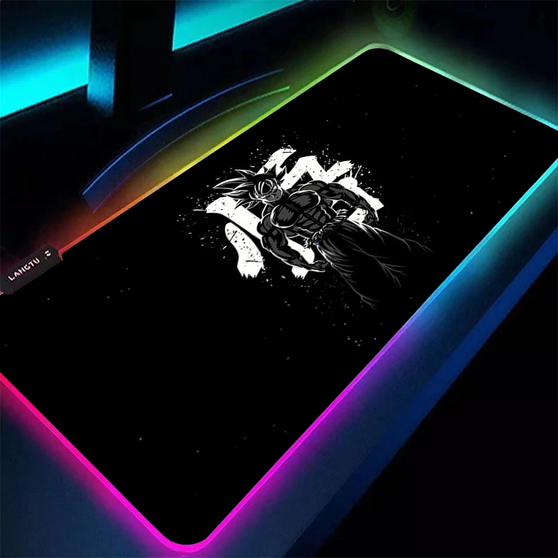 

Коврик для мыши Dragon Ball Z, игровой коврик для мыши DBZ с LED-подсветкой, игровой коврик для мыши XXL, настольный коврик для мыши, RGB-подсветка для клавиатуры и мыши, коврик с подсветкой