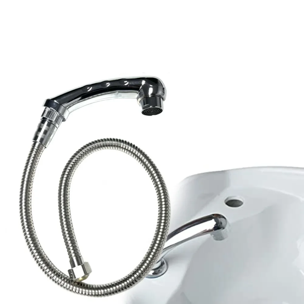 Salon Shampoo Spray Head with Flexible Hose for Shampoo Beds and Portable Hair Washing Setups ABS and Alloy Construction