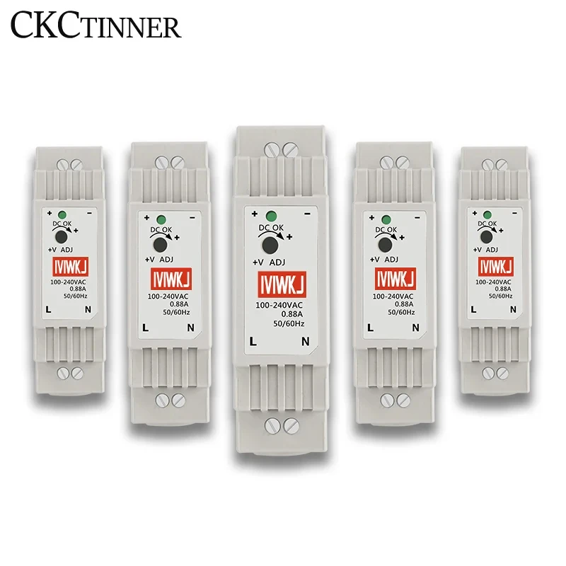 DR-15 15W fuente de alimentación conmutada de carril DIN entrada 100-240V CA a CC 5V 12V 24V salida única para tira Led CCTV 2.4A 1.25A 0.63A