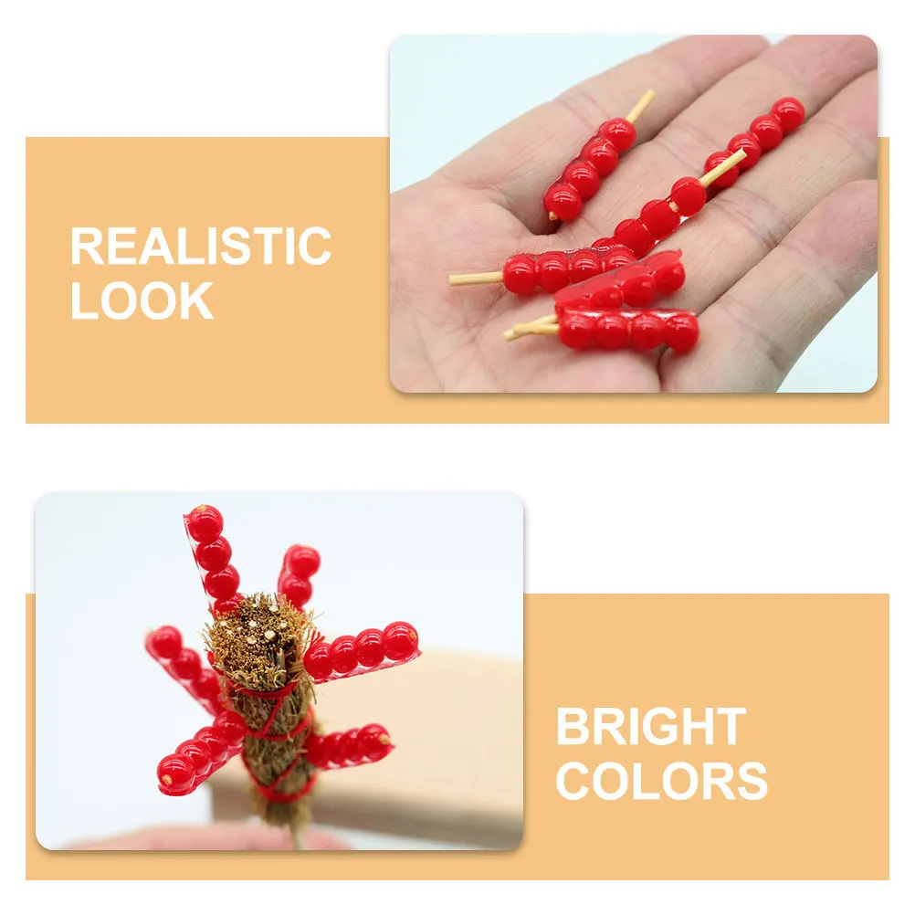 

1Set Miniature Resin Candied Mini House Layout Decor Tiny Gourds Realistic Colorful Spring Festival Ornament