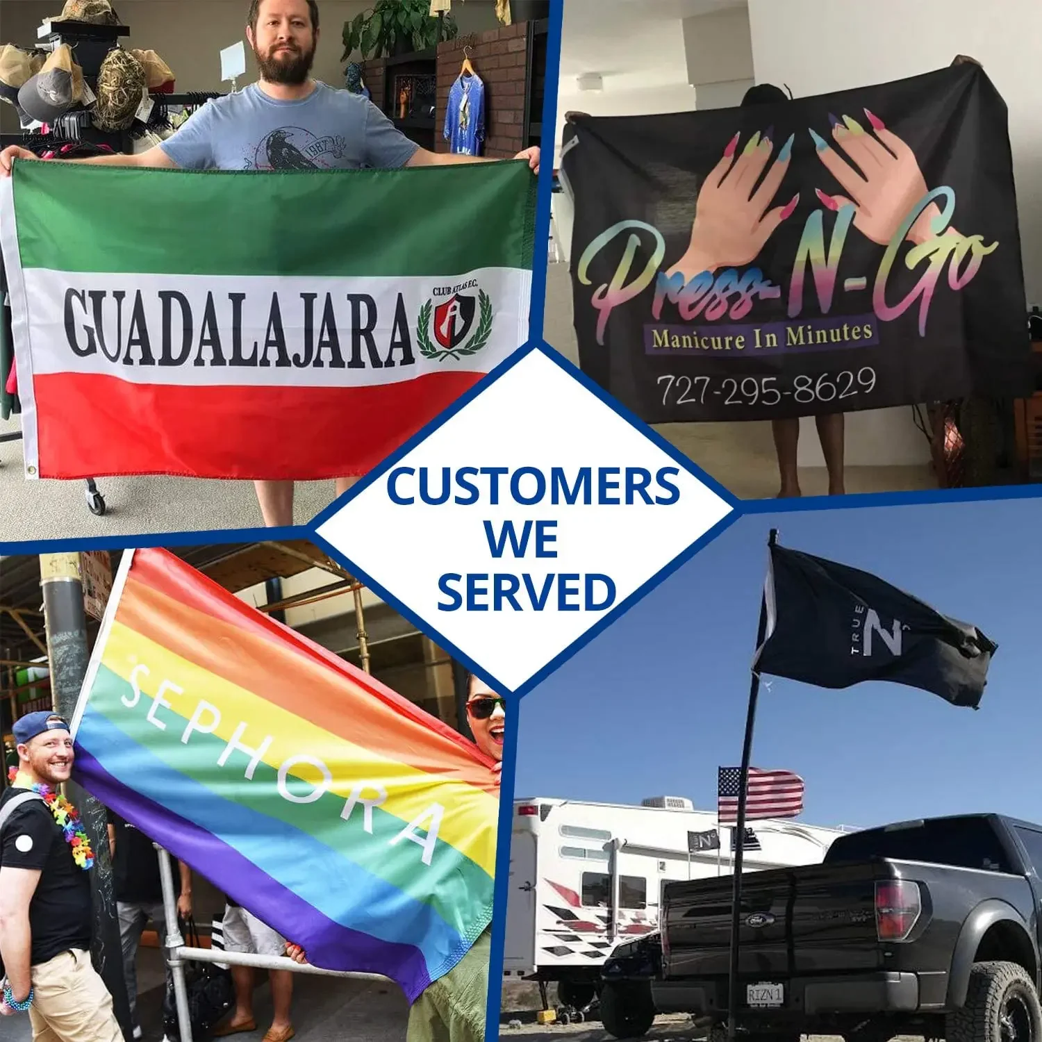 Custom Flag, Print Your Own Logo/Design/Words - Vivid Color, Double Stitched - Customized Flags Banners with Brass Grommets