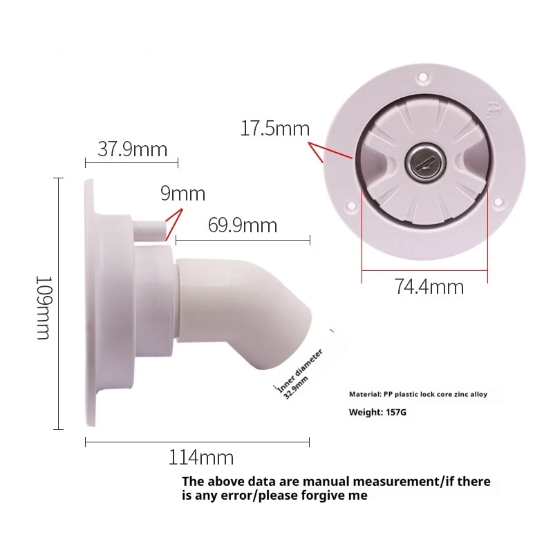 Lockable For RV boats Camping Trailers RV For Water Tanks Filler RV Fittings Gravity Fresh Water Fill Hatch Inlet Filter