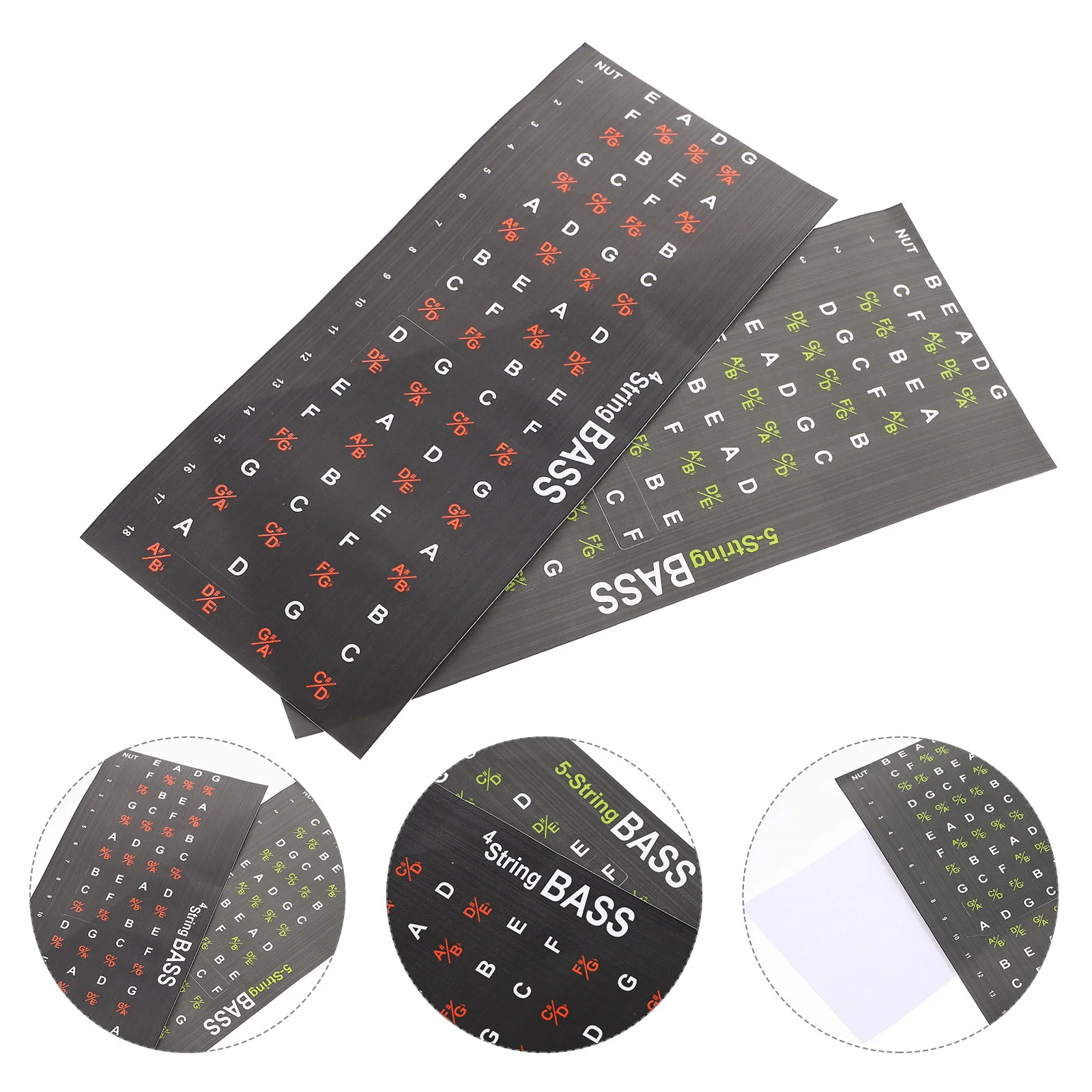 

2 Pcs Guitar Fretboard Stickers Nail Notes Learning Paper for Scale Accessories Useful