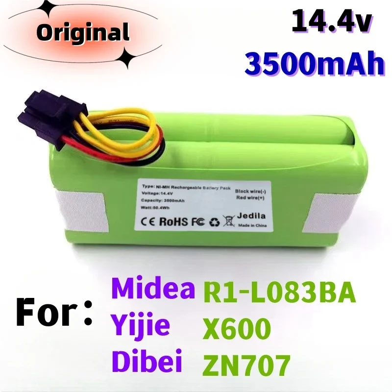 Original Ni-MH 14.4v 3500mAh Suitable for Midea Sweeping Robot Charging Battery R1L081A/83B/085B/Dibei ZN606 /Yijie X600 Replace