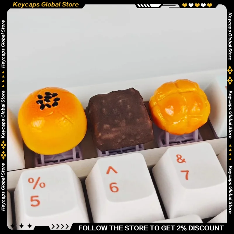 

Креативная десертная колпачок для ключей 3D Handmad Personalize Artisan Keycap Шоколадный ананас булочка вишня по индивидуальному заказу Kawaii Gourmet Keycap