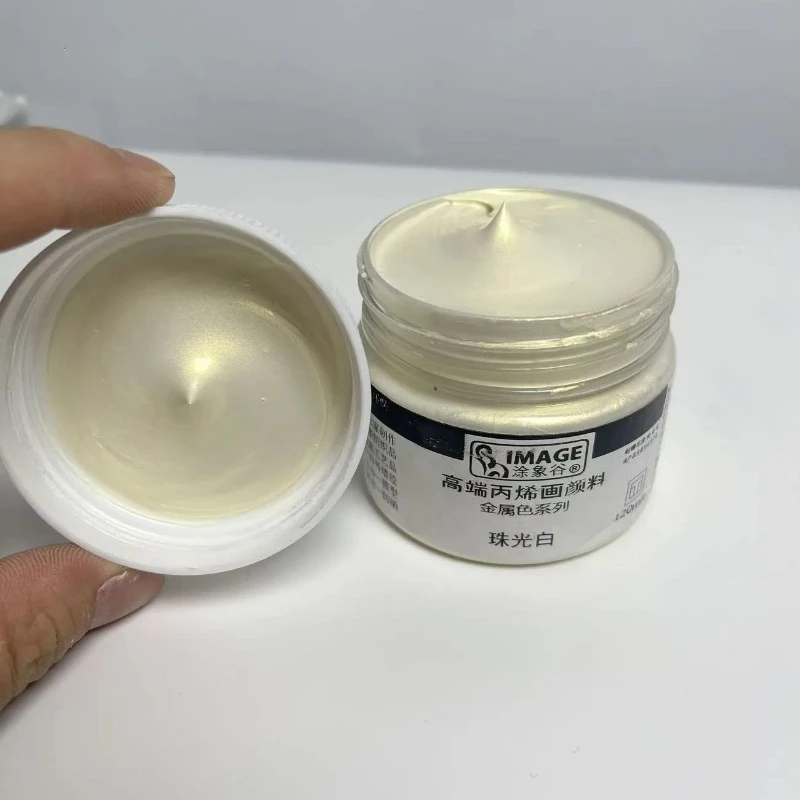 120ML Metallic Acrylic Pigment Waterproof and Sunscreen Textile Fabric Wall Painting Metal Lines Embellishment Handicraft Repair