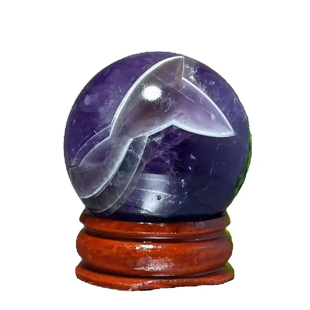 

Dream Amethyst Sphere Ball Stone Quartz Natural Crystal Mineral Polished Home Room Gem Decoration Geode Gift Energy+Stand