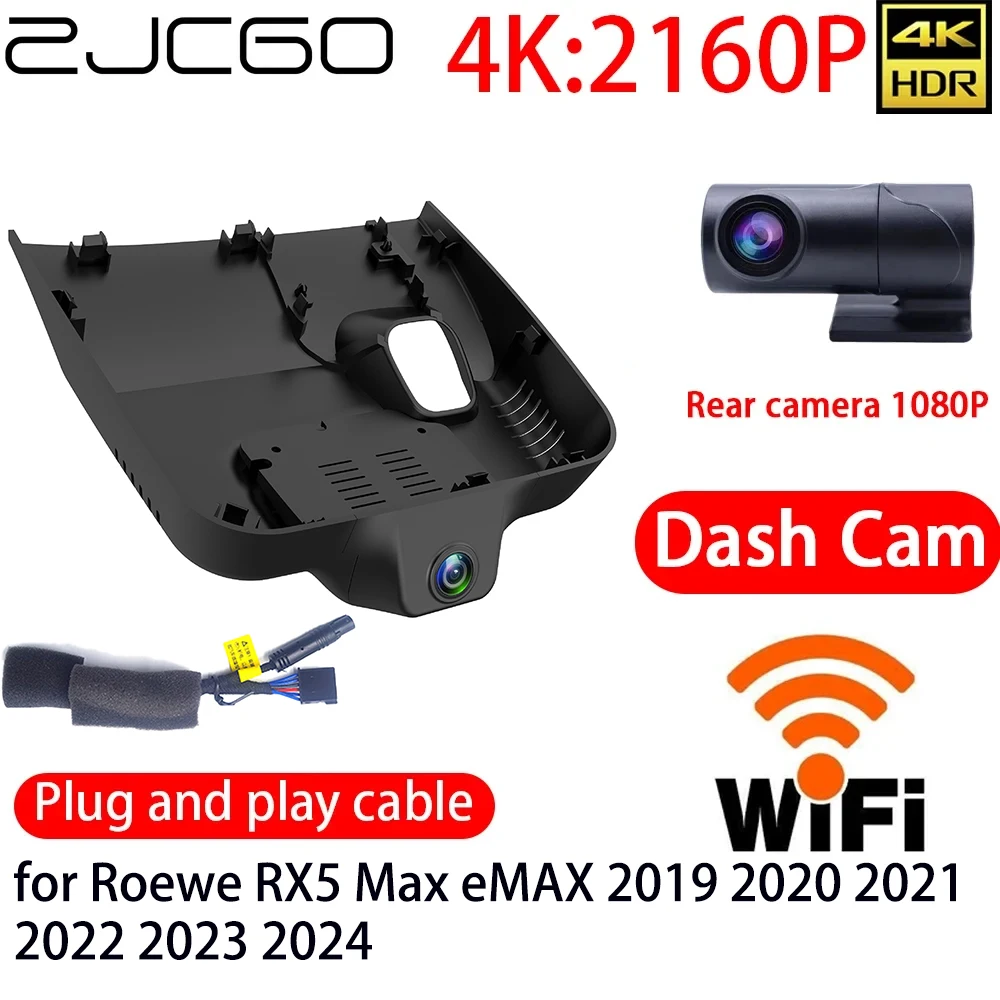 

ZJCGO 4K Car DVR Dash Cam Wifi Front Rear Camera 24h Monitor for Roewe RX5 Max eMAX 2019 2020 2021 2022 2023 2024