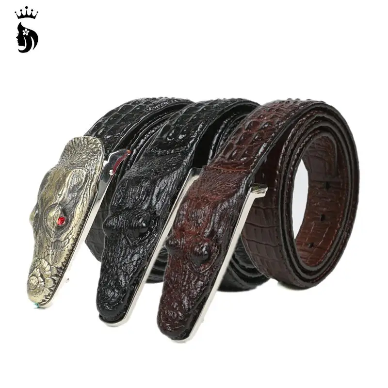 

Crocodile Pattern Men Leather Belt Middle-aged Fashion Business Casual Waistband