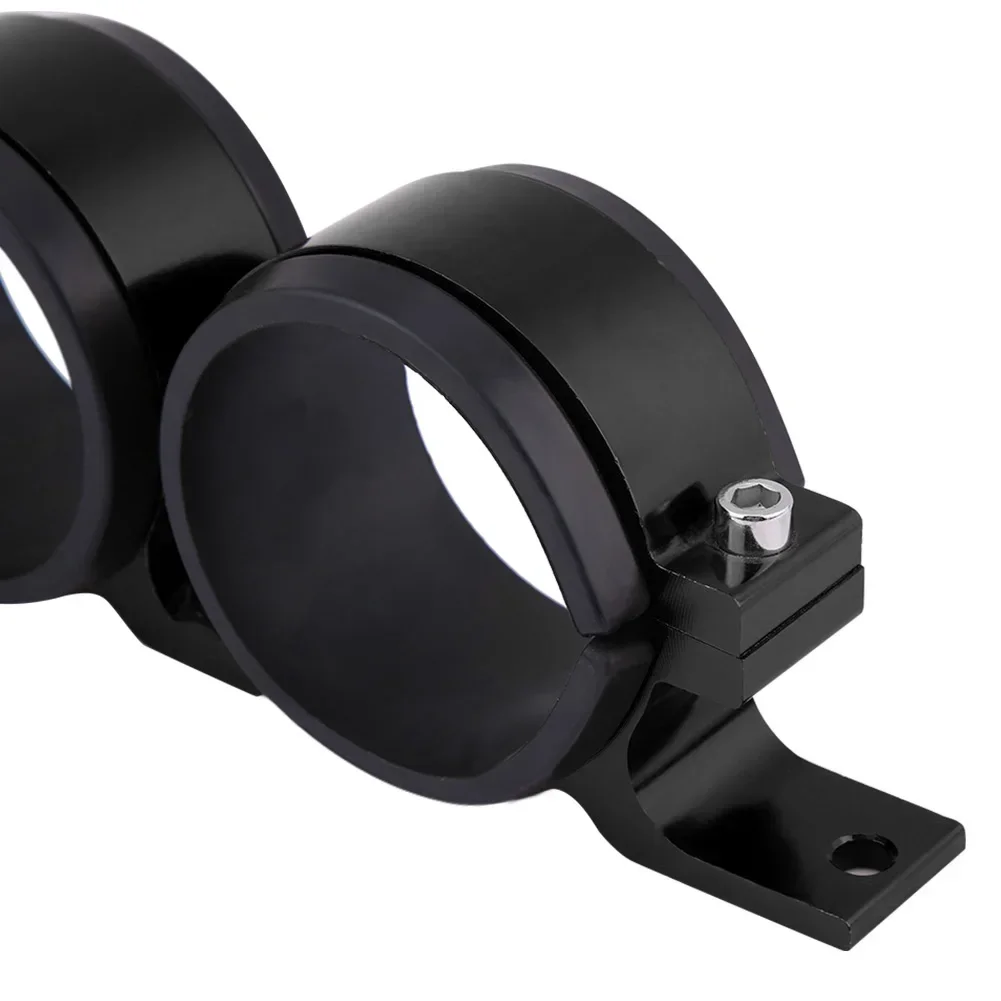 Aluminum Alloy 60mm Car Fuel Pump Mounting Bracket Dual Filter Clamp Cradle Black