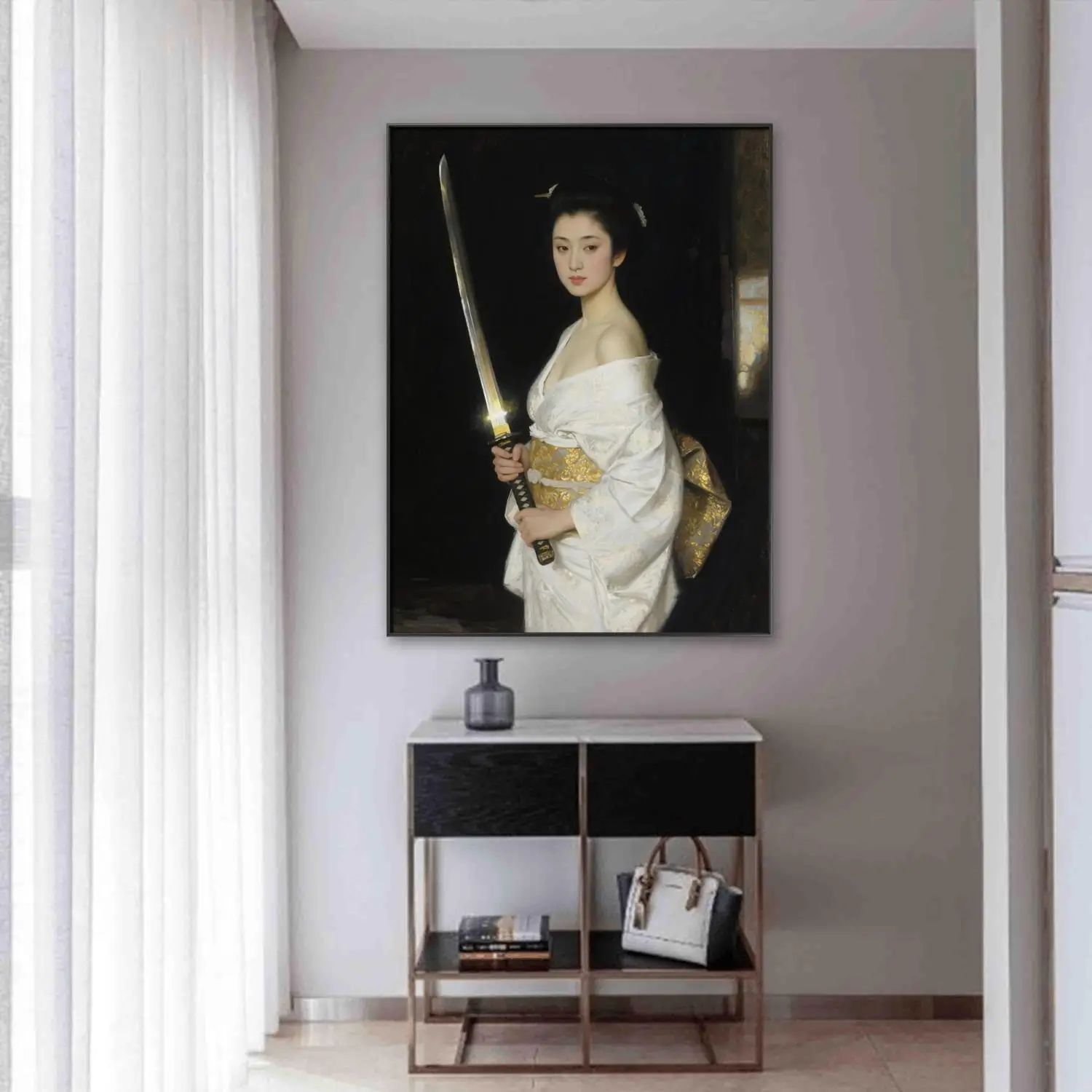 

Knife-Wielding Geisha DIY Diamond Art Painting Japanese Oiran 5D Gem Embroidery Mosaic Home Wall Decoration Creativity Gift