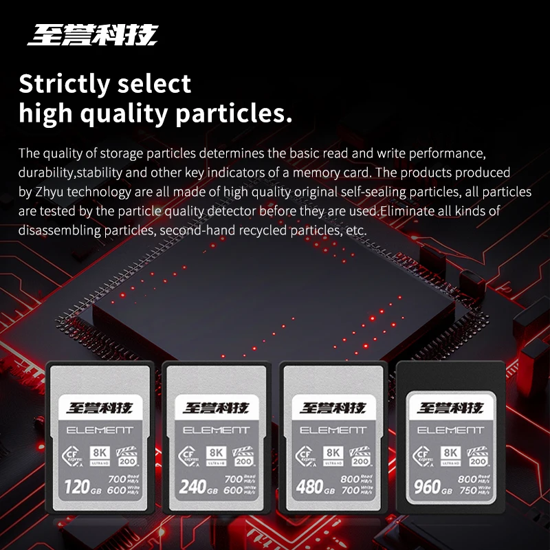 EXASCEND kartu memori CFE-A profesional, VPG200 8K CFexpress tipe A kartu kamera 240GB 480GB 960GB Max 800 Mb/s kartu CF untuk lagu