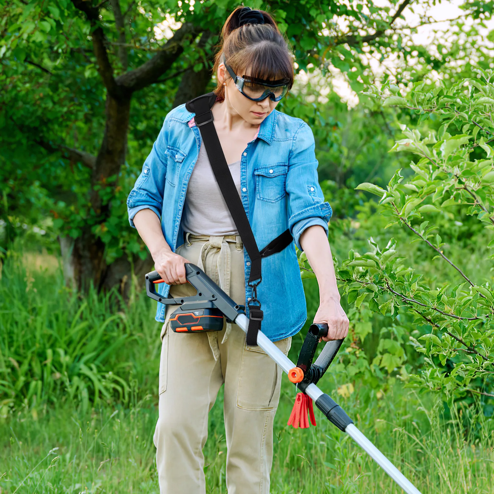 

Grass Trimmer Shoulder Strap Adjustable Non-Slip Premium Nylon Carry Belt Reduce Arm Fatigue Suitable for Lawn Cutter