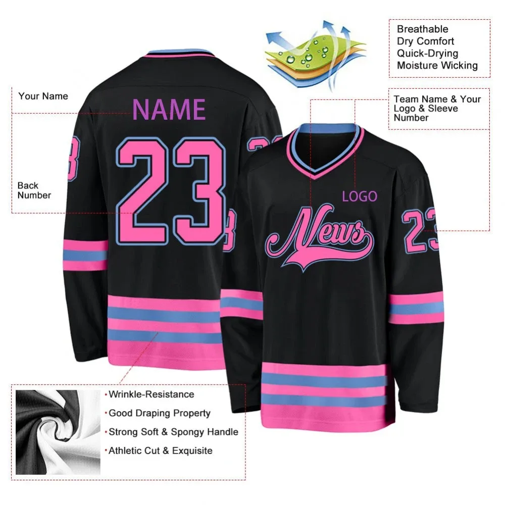 Customization Ice Hockey Jersey Personalized Print Your Name Number Team Shirts Competition Training Jerseys For Men Women Youth