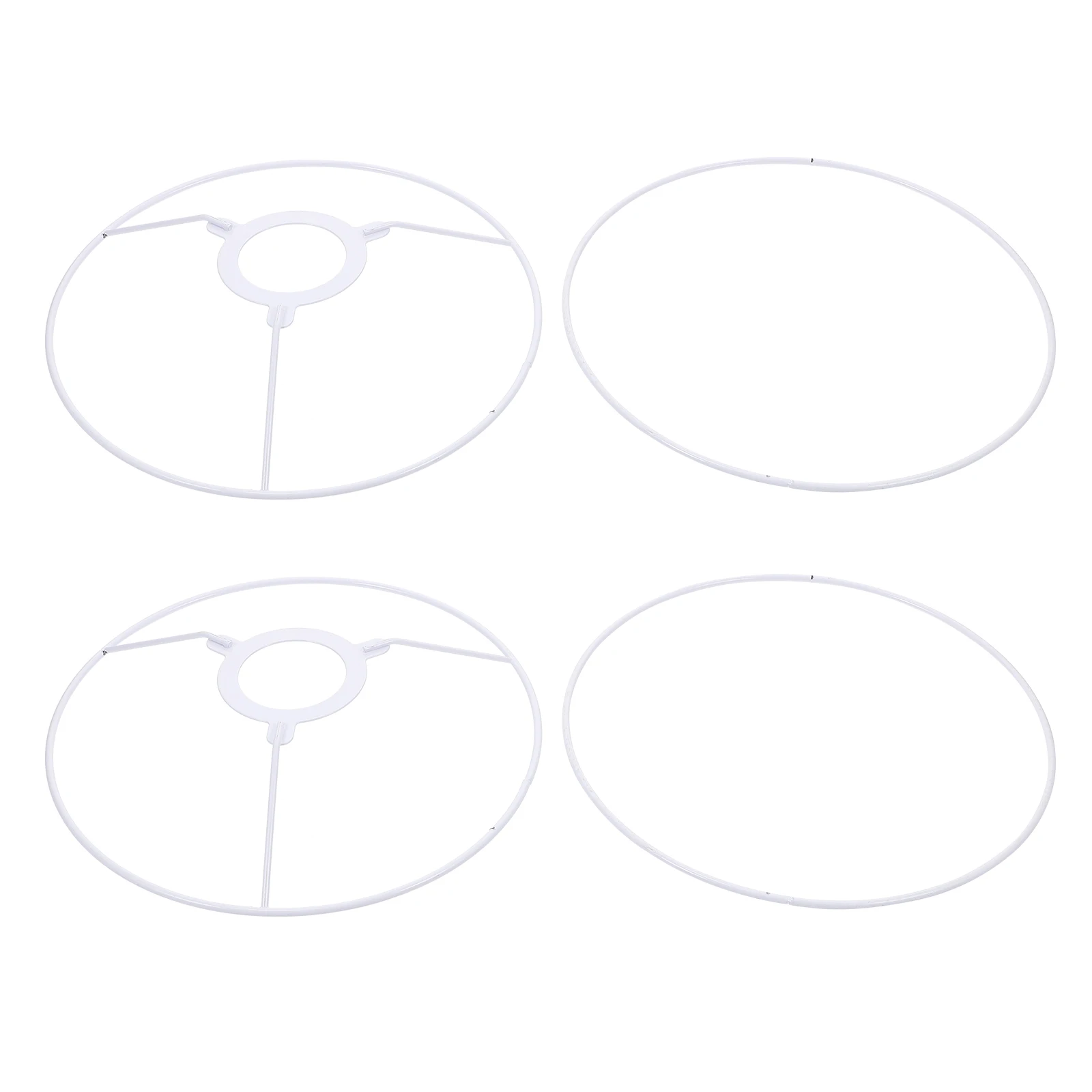 

2 Sets E27 Round Lampshade Frame 20CM Iron Holder White Bracket for Restaurant Cafe Lighting Accessories