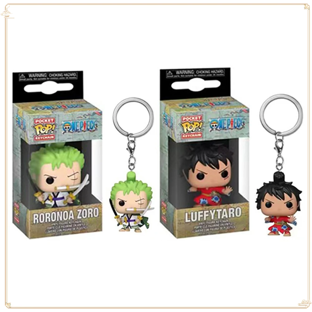 

FUNKO POP Keychain Popular Anime Character Luffy Roronoa Zoro Children's Collection Christmas Gift Doll Model Backpack Pendant