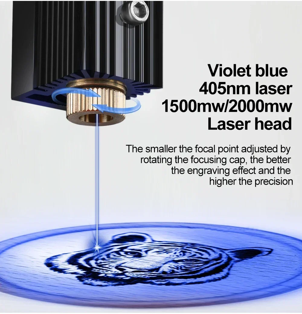 Modulo incisore laser portatile 3,7 V per NEJE, messa a fuoco regolabile, ideale per legno, pelle