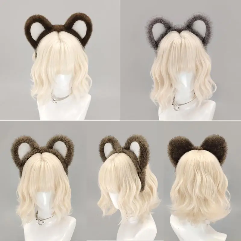 31BF Soft Plush Animal Ears Headband for and Adults Role Play Comfortable Hairpiece Practical Party Accessory