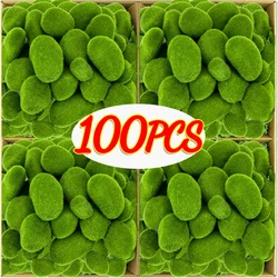 5/100pcs Green Moss Stone For Garden Crafting Simulation Plant Creative Crafts Artificial Moss Rocks DIY Micro Landscape Decors