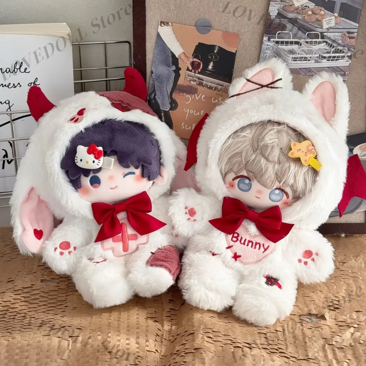 

Kawaii White Devil Rabbit Clothing Sets For 20cm Plush Doll Body Cosplay Toys Costume Fans Gift