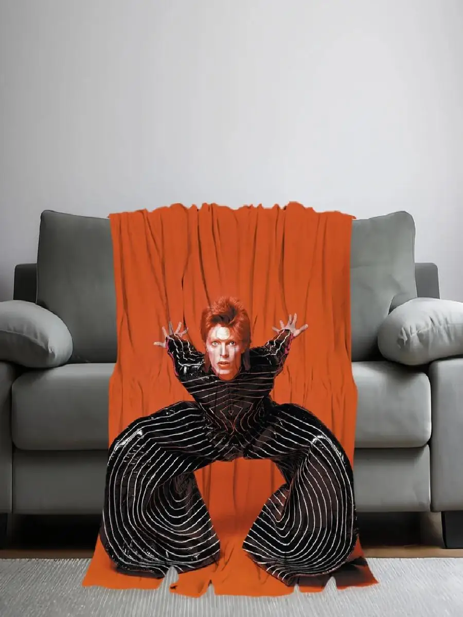 Singer David Bowie Printed Soft Throw Blanket for Sofa Bed Travel and Gifts
