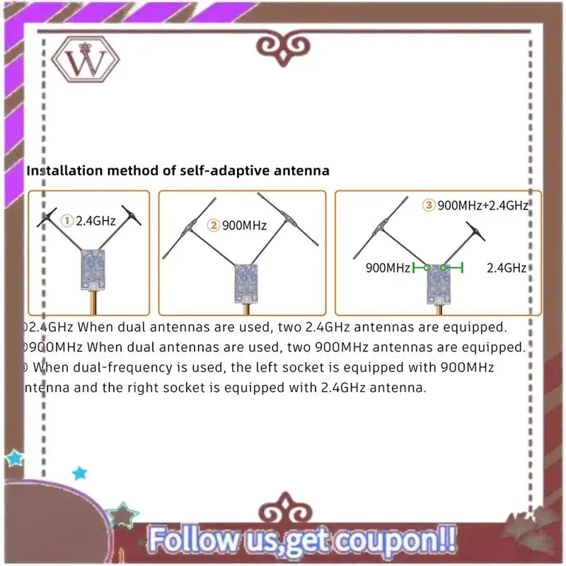 ABBG-900Mhz 2.4Ghz 915M ELRS RX Dual Band Gemini Receiver Expresslrs RX TCXO For RC FPV Racing Long Range Drone