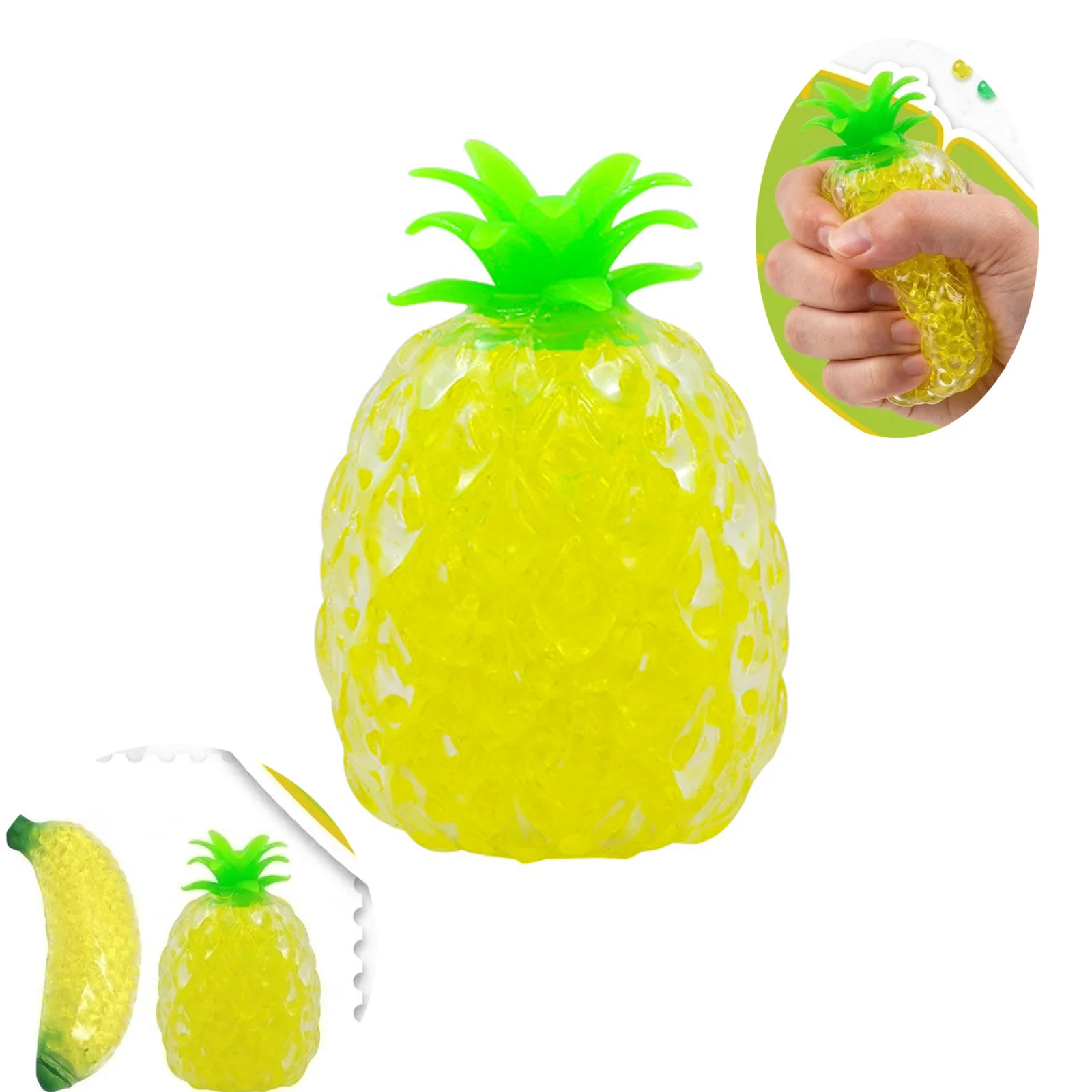 Dekompressions-Ananas-Quetschspielzeug Sensorische Stressabbau-Bälle Angstlinderung Fidget-Spielzeug für ADHS Autismus Geschenk
