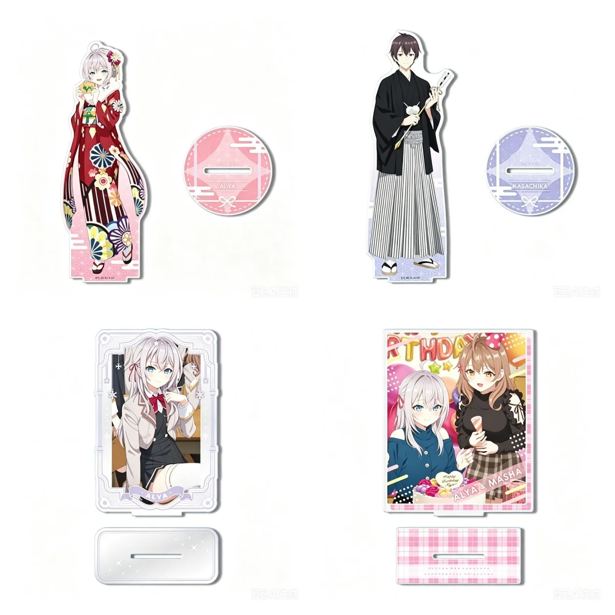 15cmAnime Alya Sometimes Hides Her Feelings In Russian Acrylic Stand Modle Desktop Decoration Game Collectible Ornament Keychain
