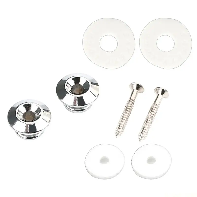 M5TC Guitar Strap Fasteners Metal/Silicone Texture for Electric Acoustic Bass Ukulele