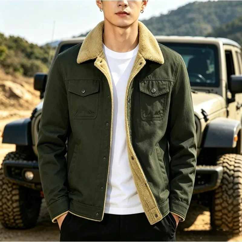 

New Fashion Men Fleece Warm Winter Jackets Quality Man Cotton Parkas Multiple Pockets Male Trendy Casual Winter Coats Clothing 3