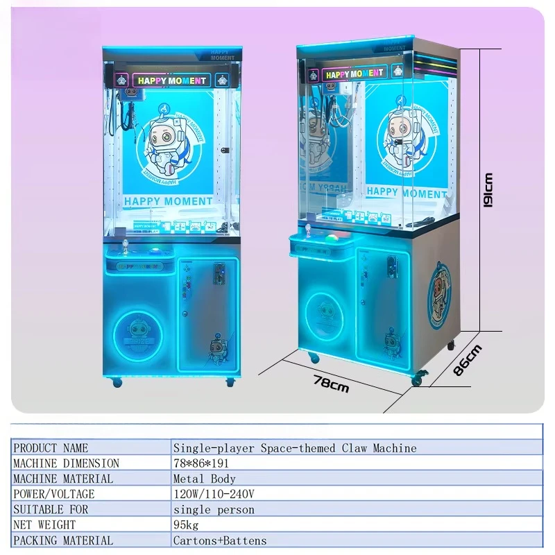 Claw Machine Arcade Toy Vending Game Commercial Prize Grabber for Shopping Center Family Entertainment and Retail Business