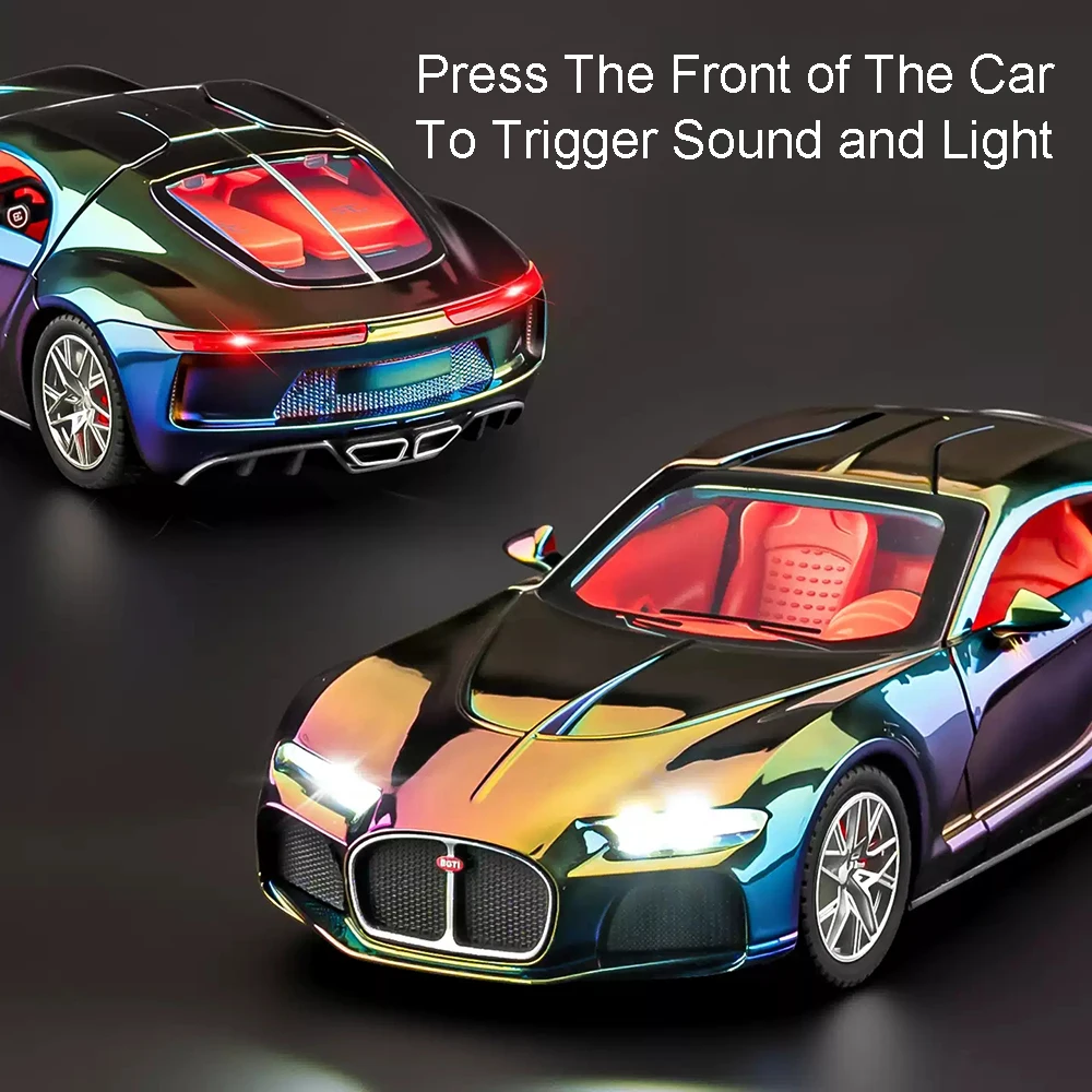 โมเดลรถของเล่นแอตแลนติกซูเปอร์คาร์ 1:24 ผลิตจากโลหะผสม ดีไซน์รถสปอร์ตยอดนิยม มีเสียง มีไฟ ประตูเปิดได้ แบบดึงหลัง ใช้ตกแต่งโต๊ะทำงาน