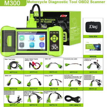 2025 JDiag M300 OBD2 摩托車診斷工具,故障碼讀取,ABS 引擎故障碼讀取,適用於寶馬、雅馬哈、哈雷、本田、杜卡迪等車款。 10 最佳銷售 診斷摩托車 - №1